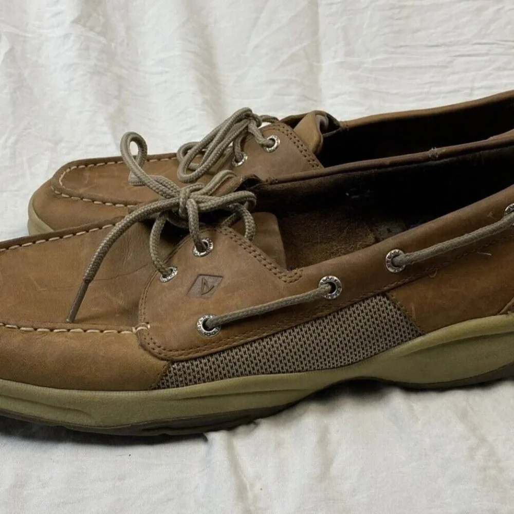 Sperry Top Sider Men’s 13 Medium Intrepid Dark‎ Tan Very Good Condition 0276308